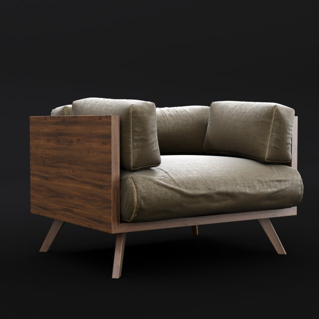 reclaimed wood chair 2 Modelo 3D .c4d .max .obj .3ds .fbx .stl .blend