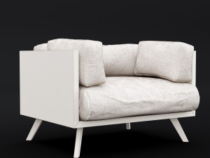 reclaimed wood chair 2 3D 模型