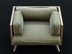 reclaimed wood chair 2 3D 模型