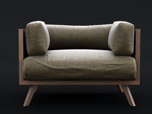 reclaimed wood chair 2 3D 模型