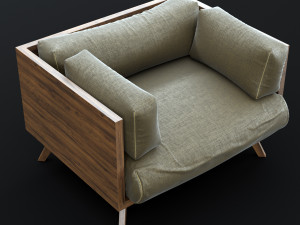 reclaimed wood chair 2 3D 模型