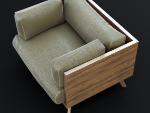 reclaimed wood chair 2 3D 模型