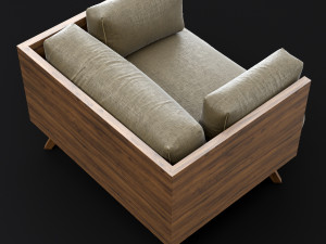 reclaimed wood chair 2 3D 模型