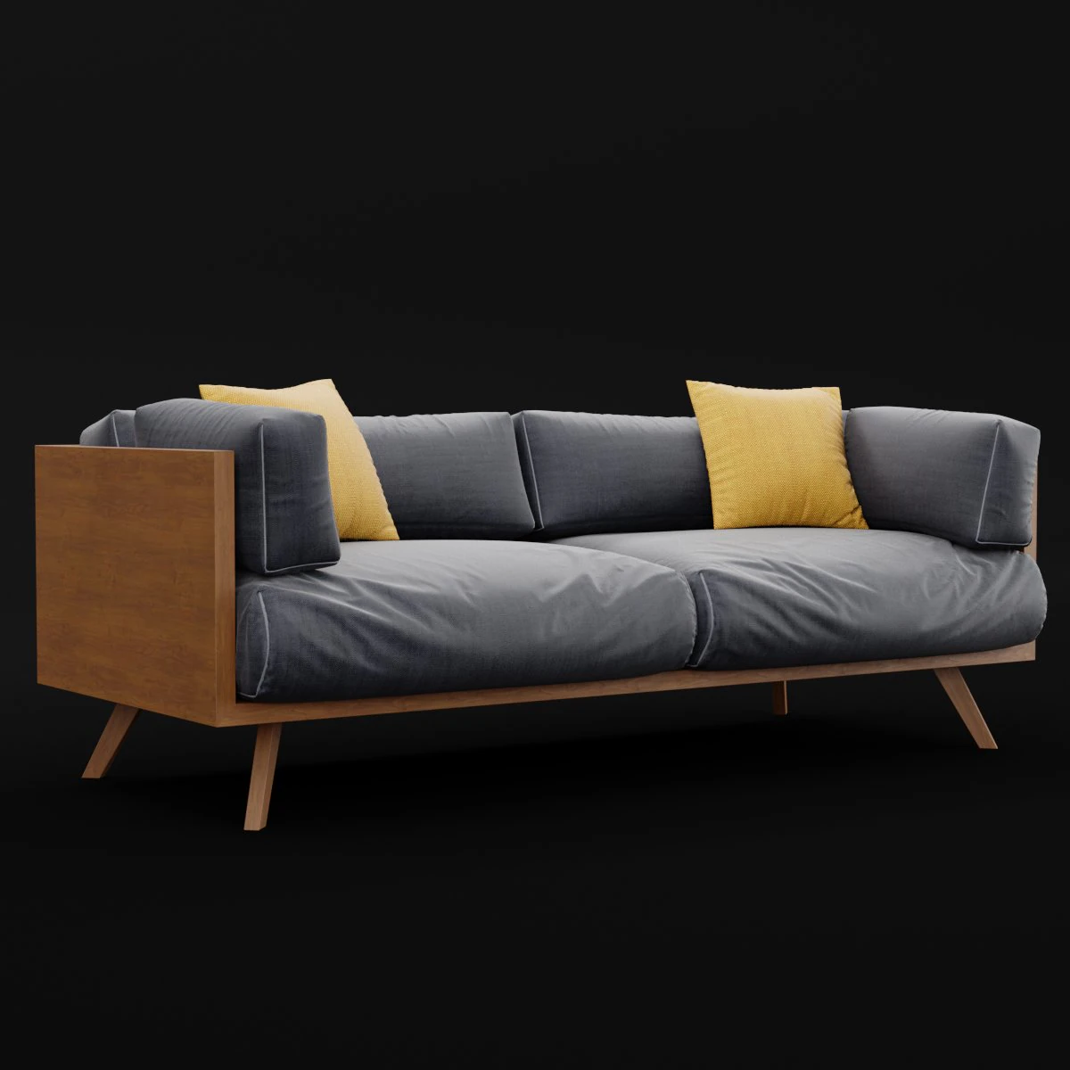 reclaimed wood sofa 2 3D Model .c4d .max .obj .3ds .fbx .stl .blend 