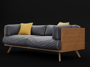 reclaimed wood sofa 2 3D मॉडल