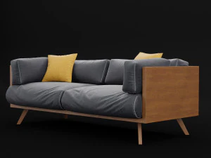 reclaimed wood sofa 2 3D Model
