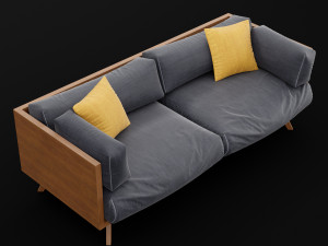 reclaimed wood sofa 2 3D मॉडल