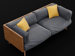 reclaimed wood sofa 2 3D Model