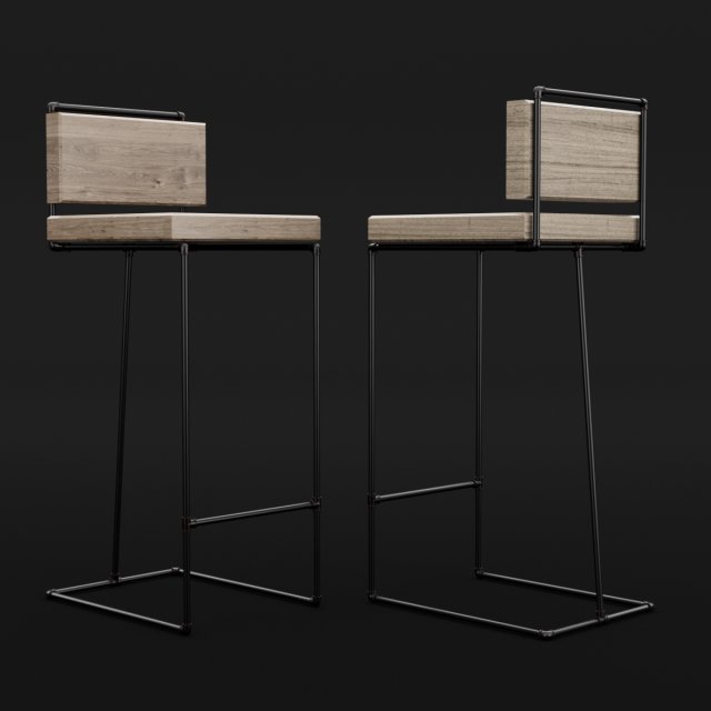 loft bar chair 2 3Dモデル .c4d .max .obj .3ds .fbx .stl .blend 