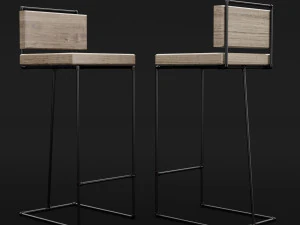 Loft-barstoel 2 3D Model