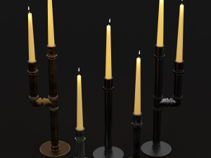 candlestick set 5 Model 3D