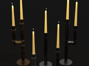 कैंडलस्टिक सेट 5 3D मॉडल