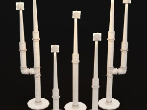 candlestick set 5 3D Model