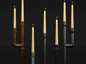 candlestick set 5 3D Model
