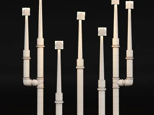 candlestick set 5 3D Model