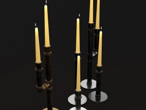 candlestick set 5 3D Model