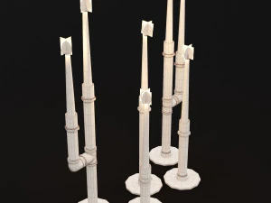 candlestick set 5 3D Model