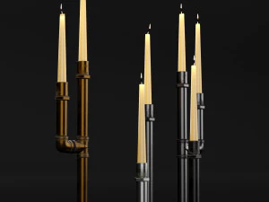 candlestick set 5 3D Model