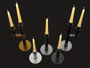 candlestick set 5 Modèle 3D