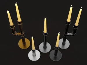 candlestick set 5 3D Model