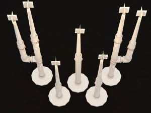 candlestick set 5 3D Model