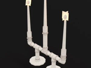 candlestick set 6 3D Model