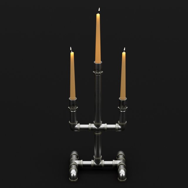 candlestick set 7 3D Model .c4d .max .obj .3ds .fbx .stl .blend 