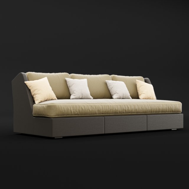 sofa whith pillow 3D-Modell .c4d .max .obj .3ds .fbx .stl .blend 