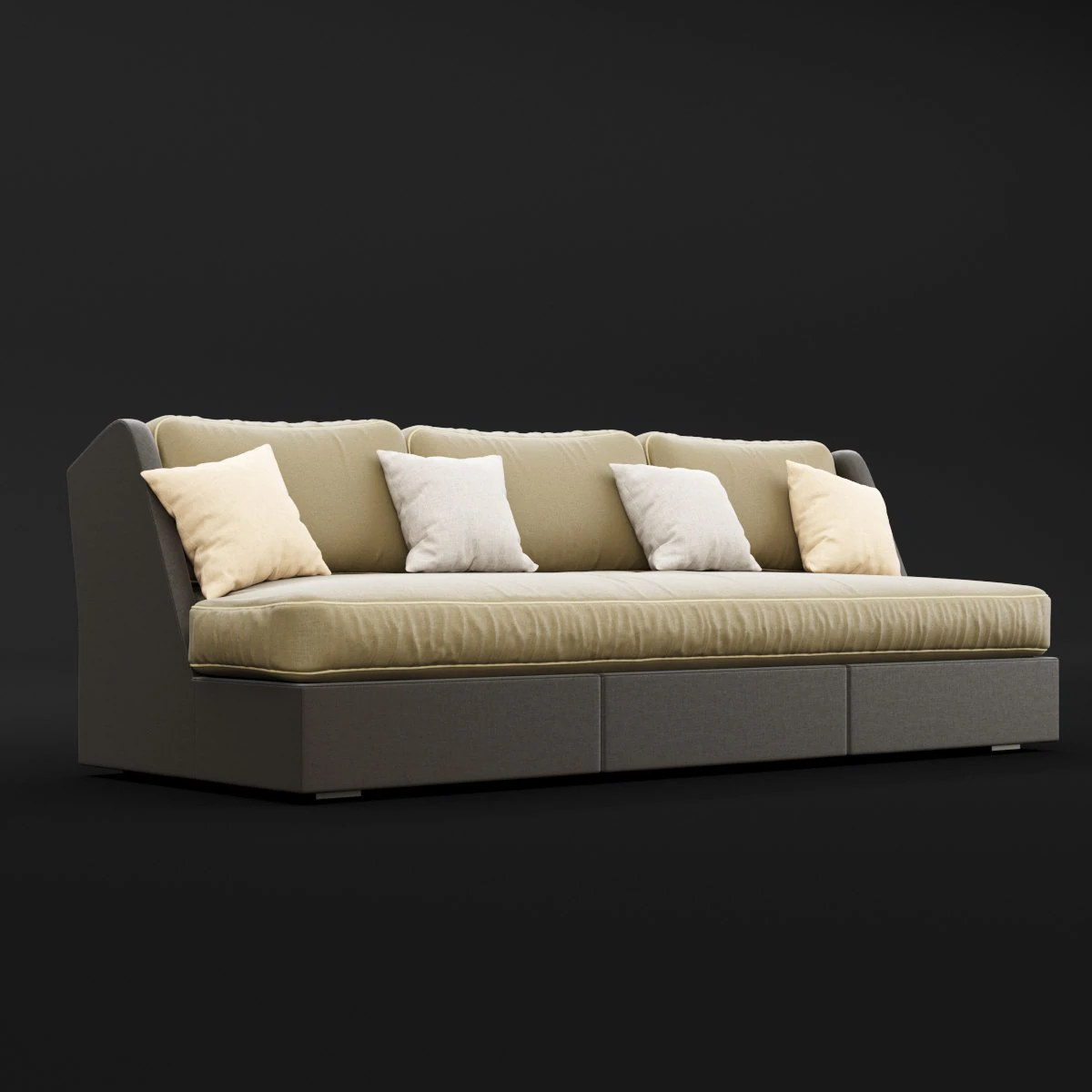 sofa whith pillow 3D Model .c4d .max .obj .3ds .fbx .stl .blend 