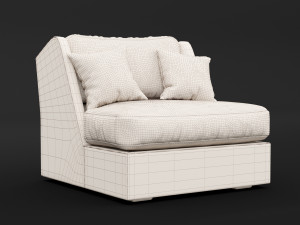 chair whith pillow Model 3D