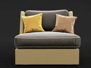 chair whith pillow Model 3D