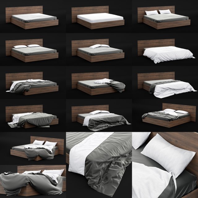 bed sheets pack 01 3D मॉडल .c4d .max .obj .3ds .fbx .stl .blend
