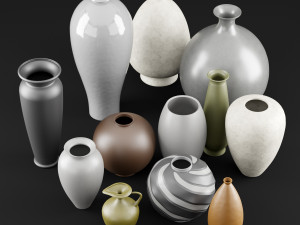 decorative ceramic vases set Model 3D