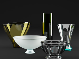 decorative glass vases set 3D Model