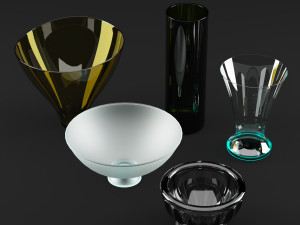 decorative glass vases set 3Dモデル