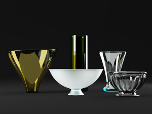 decorative glass vases set 3Dモデル