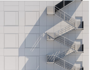 metal stair with fencing 3Dモデル