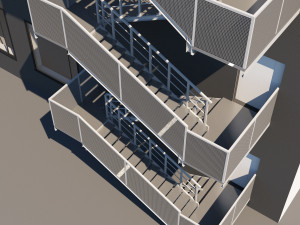 metal stair with fencing 3Dモデル