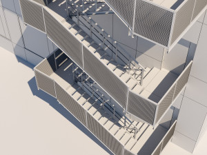 metal stair with fencing 3Dモデル
