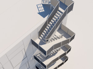 metal stair with fencing 3Dモデル