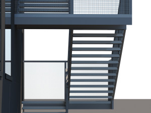 metal stair with fencing 3Dモデル