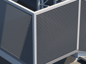 metal stair with fencing 3Dモデル