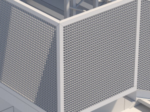 metal stair with fencing 3Dモデル
