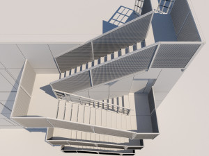 metal stair with fencing 3Dモデル