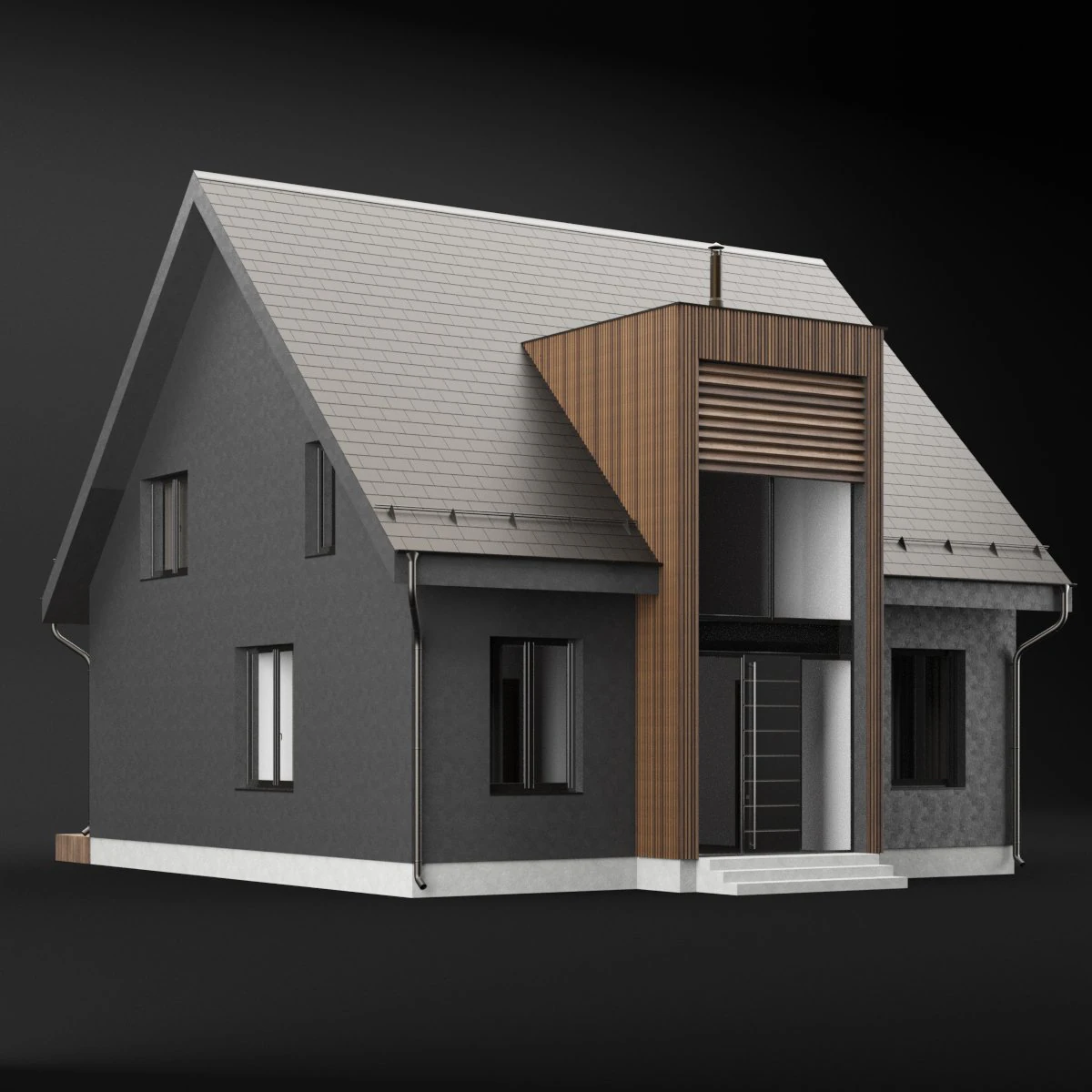 modern house 05 3D Model .c4d .max .obj .3ds .fbx .stl .blend 