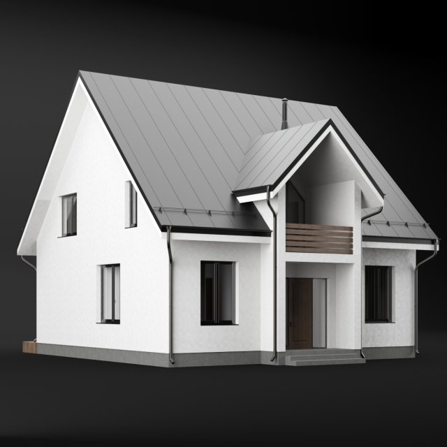 modern house 04 Modello 3D .c4d .max .obj .3ds .fbx .stl .blend