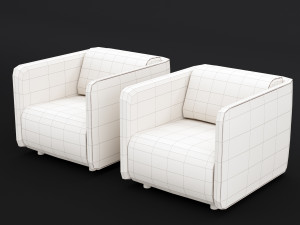 modern leather chair 3Dモデル