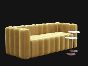 modern velvet sofa 3D Model