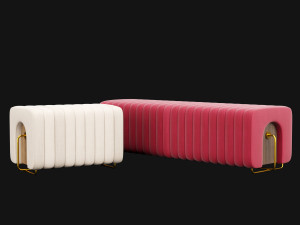 stool and bench rivers from mezzo collection 3D मॉडल