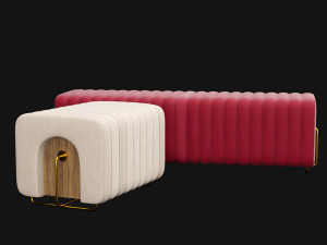 stool and bench rivers from mezzo collection 3D मॉडल